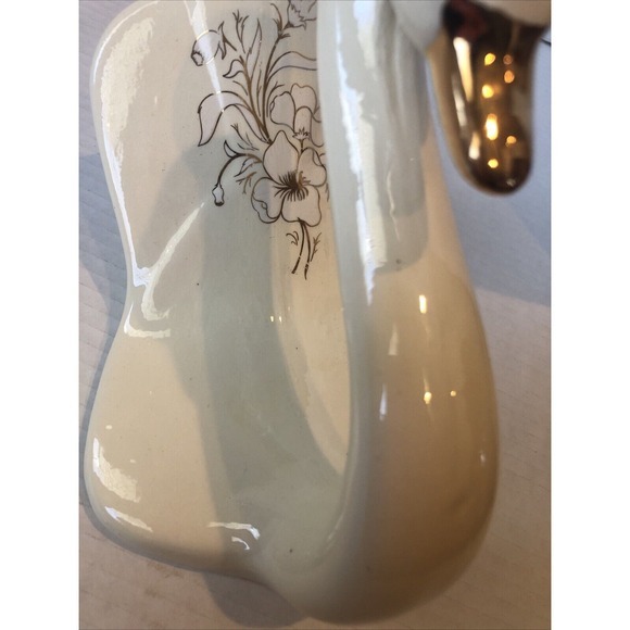 Ceramic Beige Swan With Gold beak‎ Floral Design On Back  No Chips - Picture 5 of 8